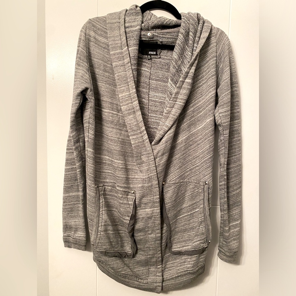 WILFRED- Grey Diderot Zip Front Cardigan